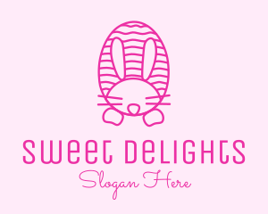 Pink  Easter Bunny logo design