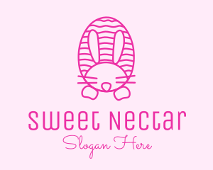 Pink  Easter Bunny logo design