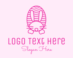 Easter Egg Hunt - Pink  Easter Bunny logo design