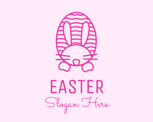 Pink  Easter Bunny logo design