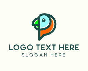 Social Media - Colorful Parrot Char Letter P logo design