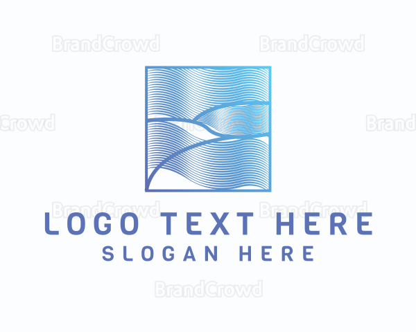Abstract Wave Line Frame Logo