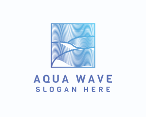 Abstract Wave Line Frame logo design