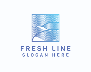 Line - Abstract Wave Line Frame logo design