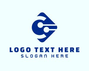 Tech - Digital Letter C Circuit logo design