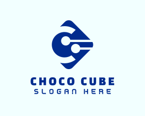 Digital Letter C Circuit logo design