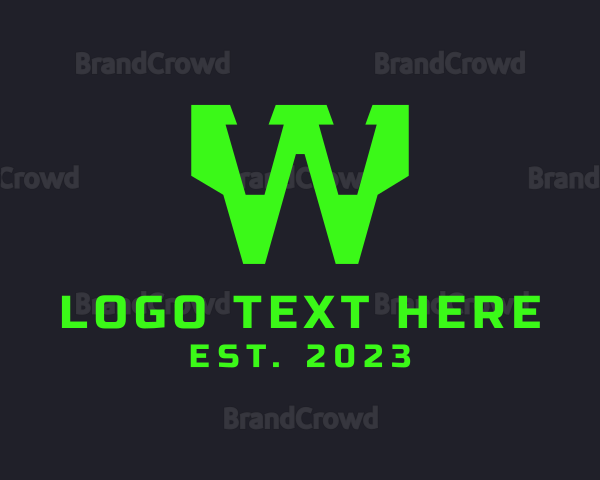Neon Tech Letter W Logo
