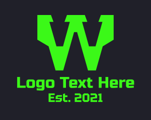 Letter W - Neon Letter W logo design
