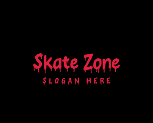 Skate - Spooky Horror Drip logo design