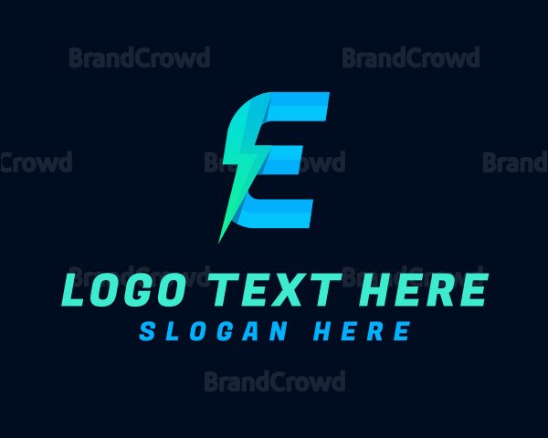 Electric Lightning Letter E Logo