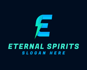 Electric Lightning Letter E logo design