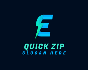 Zip - Electric Lightning Letter E logo design