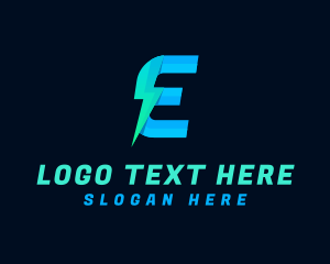 Charge - Electric Lightning Letter E logo design