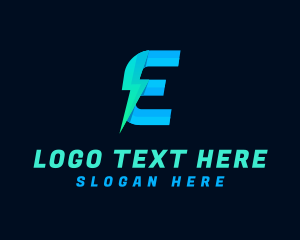 Electric Lightning Letter E Logo