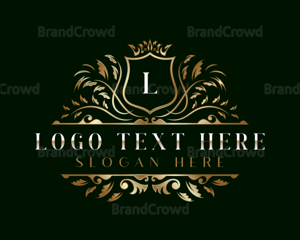 Luxury Leaf Shield Logo