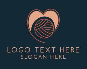 Doily - Knitting Yarn Heart logo design