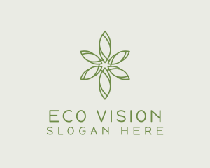 Green Garden Flower  logo design