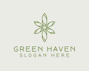 Green Garden Flower  logo design