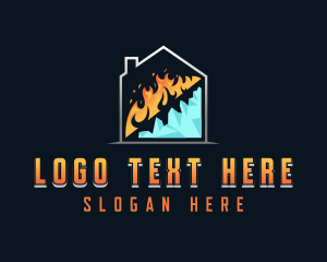 Air Conditioning - Fire Cooling Hvac logo design