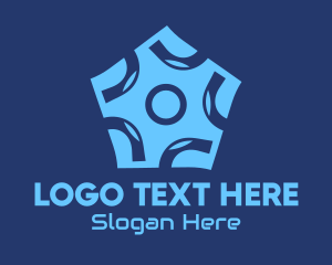 Circle - Blue Circle Pentagon logo design