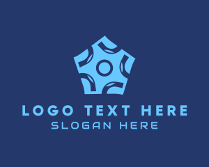 Legal - Gear Circle Pentagon logo design