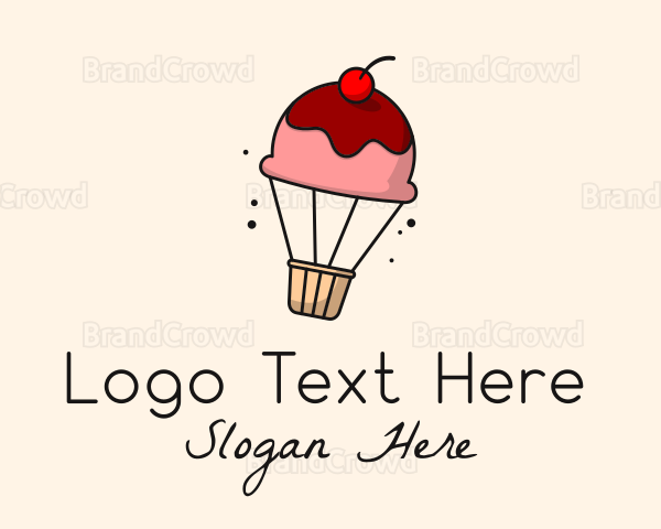 Cupcake Hot Air Balloon Logo