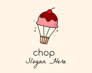 Culinary - Cupcake Hot Air Balloon logo design
