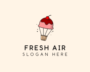 Cupcake Hot Air Balloon  logo design