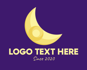 Astronomy - Bright Crescent Moon logo design