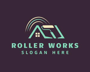 Roof Paint Roller  logo design