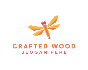 Dragonfly Pencil Learning logo design