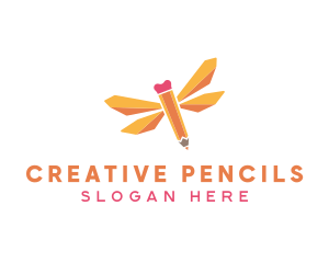 Dragonfly Pencil Learning logo design