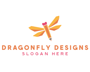 Dragonfly - Dragonfly Pencil Learning logo design