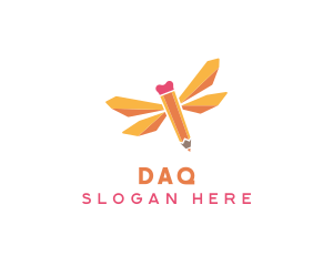 Animal - Dragonfly Pencil Learning logo design