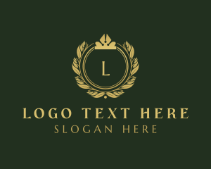 Lettermark - Royal Shield Wreath Boutique logo design