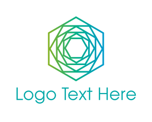 Interior Decoration - Green Hexagon Flower logo design