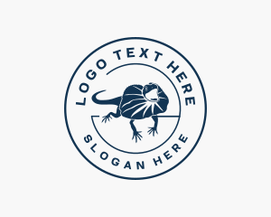 Wild Frilled Lizard Animal Logo