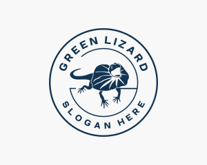 Wild Frilled Lizard Animal logo design