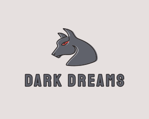 Dark Scary Wolf logo design