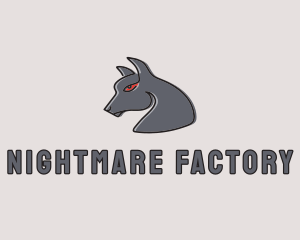 Dark Scary Wolf logo design