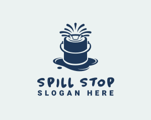 Spill - Blue Paint Droplet Painting logo design