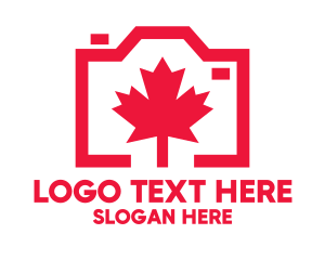 Red Flag - Maple Leaf Camera logo design