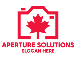 Aperture - Maple Leaf Camera logo design