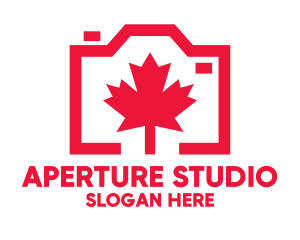 Aperture - Maple Leaf Camera logo design