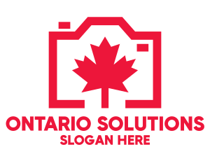 Ontario - Maple Leaf Camera logo design