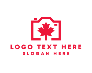 Red Triangle - Maple Leaf Camera logo design