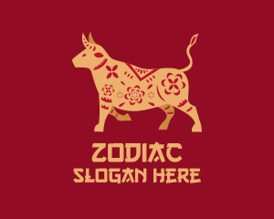 Decorative Ox Zodiac logo design