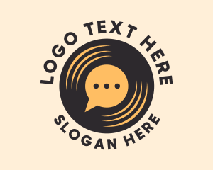 Techno Music - Music Disc Messaging logo design
