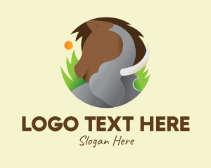 Mongoose - Elephant & Horse Wildlife logo design