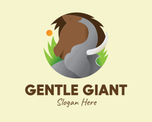 Elephant & Horse Wildlife logo design